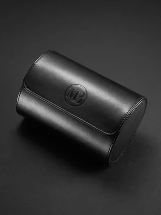 Double Écrin de montres Roll en cuir noir