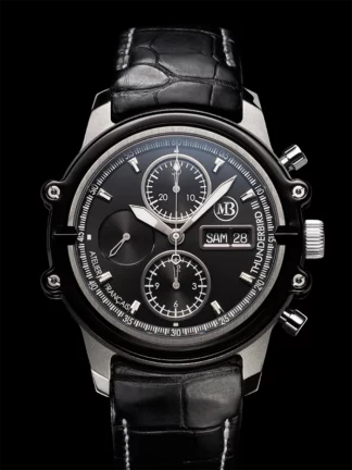 Thunderbird III automatic chronograph. Men's watch. Black watch.